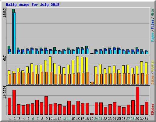 Daily usage for July 2013