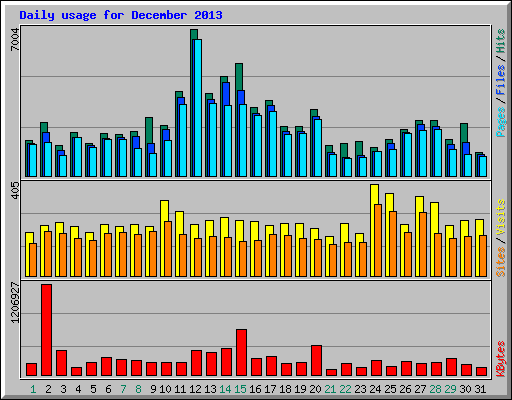 Daily usage for December 2013