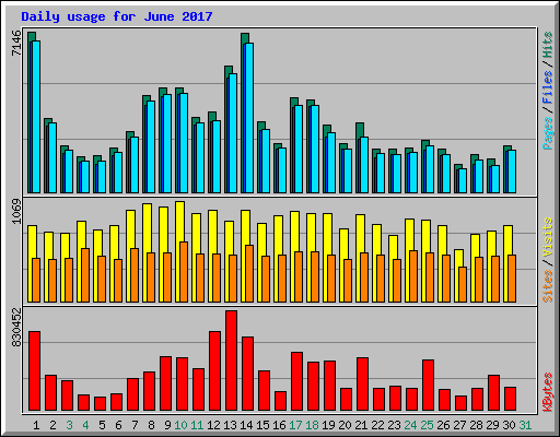Daily usage for June 2017