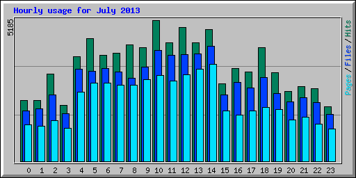 Hourly usage for July 2013
