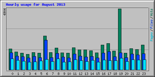 Hourly usage for August 2013