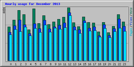 Hourly usage for December 2013