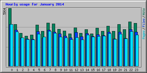 Hourly usage for January 2014