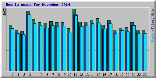 Hourly usage for November 2014