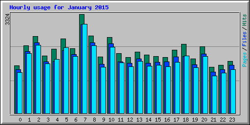 Hourly usage for January 2015