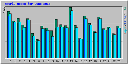 Hourly usage for June 2015