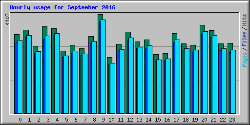 Hourly usage for September 2016