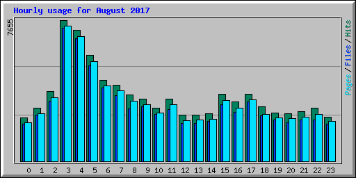 Hourly usage for August 2017
